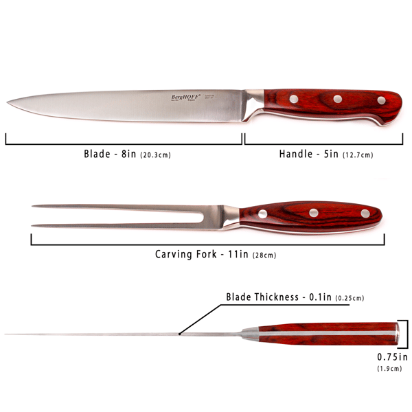 BergHOFF Pakka Wood 9pc. Steak & Carving Knife Set