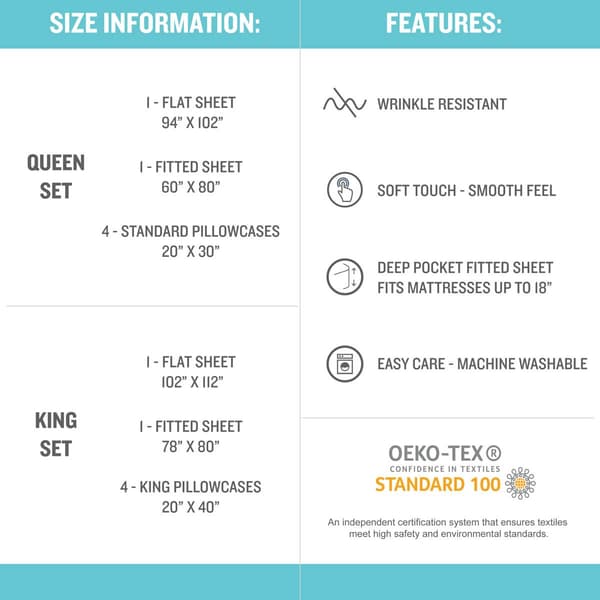 Tommy Bahama 1000TC 6pc. Satin Sheet Set