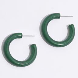 Ashley Cooper(tm) Dark Green J Hoop Earrings