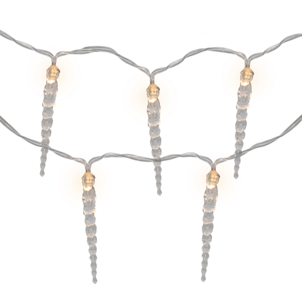 Northlight 4.5ft. Warm White Icicle String Christmas Light Set - image 