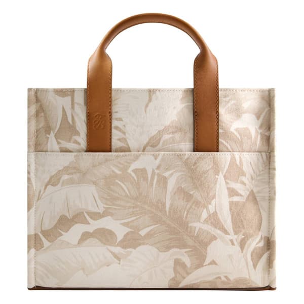 Tommy Bahama Leather Trim Medium Floral Tote - image 
