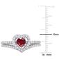 Gemstone Classics&#8482; 10kt. White Gold Ruby Heart Bridal Set - image 3