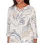 Womens Alfred Dunner Comfort & Joy Leaf V Neck Blouse - image 5