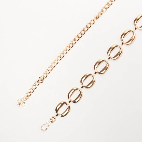 Womens Steve Madden Puff Oval Gold Chain Belt - image 