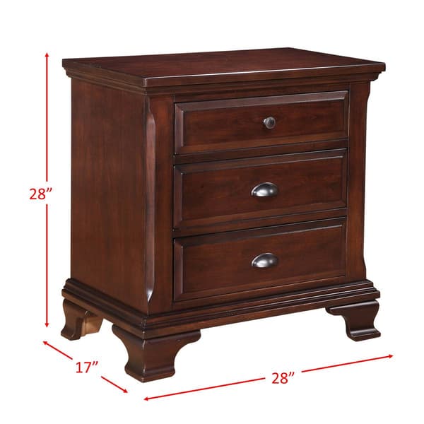 Elements Canton 3 Drawer Nightstand