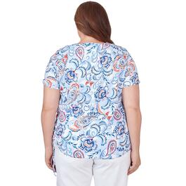 Plus Size Alfred Dunner Key Items Short Sleeve Jacobean Tee