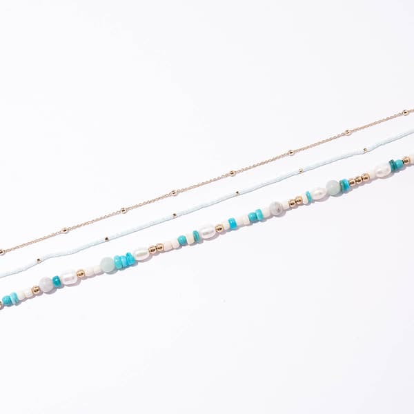 Ashley 3pc. Gold-Tone Dotted Coastal Serene Anklet Set - image 