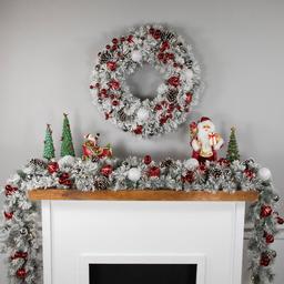 Northlight Seasonal 30in. Pre-Lit Snowy Christmas Wreath