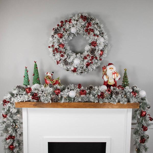 Northlight Seasonal 30in. Pre-Lit Snowy Christmas Wreath