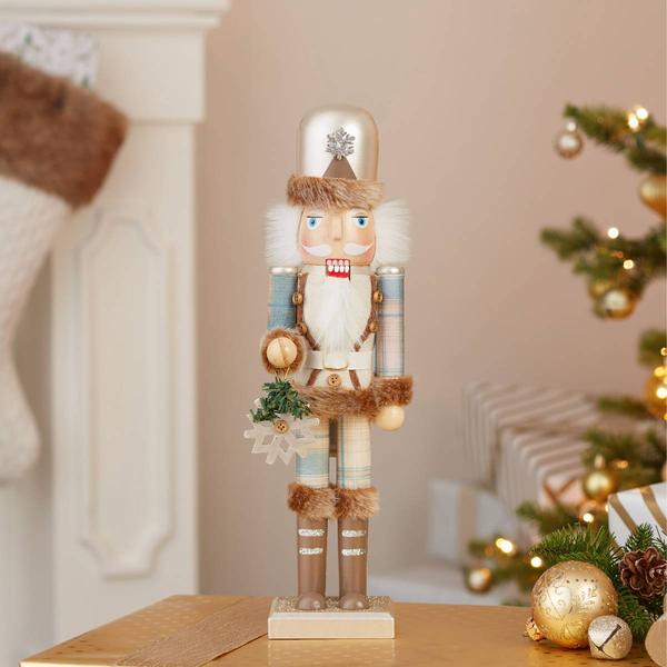 Kurt S. Adler 15in. Wooden Rustic Glamour Nutcracker