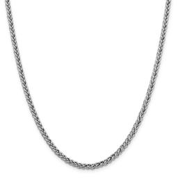 Unisex Gold Classics(tm) 4.30mm. 14k White 3-Wire Wheat Necklace