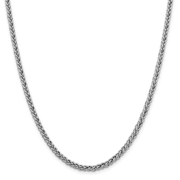 Unisex Gold Classics(tm) 4.30mm. 14k White 3-Wire Wheat Necklace - image 