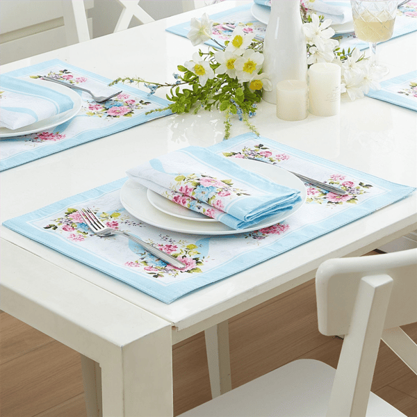 Threadmade Rose Cottage Engineered Napkins - Set of 8