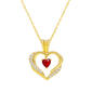Gold Plated Red Cubic Zirconia Heart Pendant Necklace - image 1