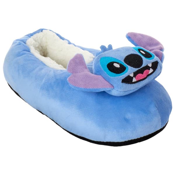 Womens Fuzzy Babba Lilo & Stitch Plush 3D Head Slippers
