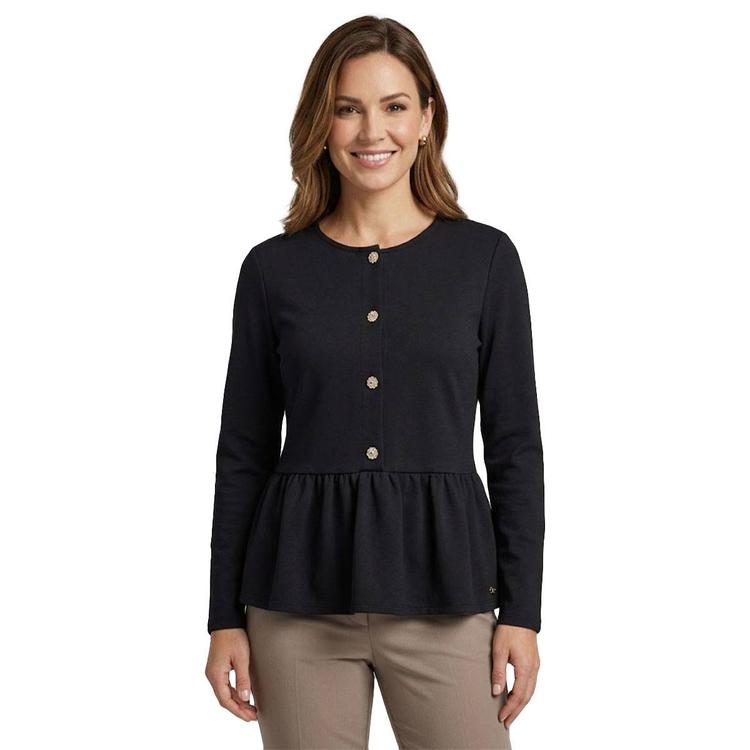 Womens NY & Co. Long Sleeve Ponte Peplum Sweater