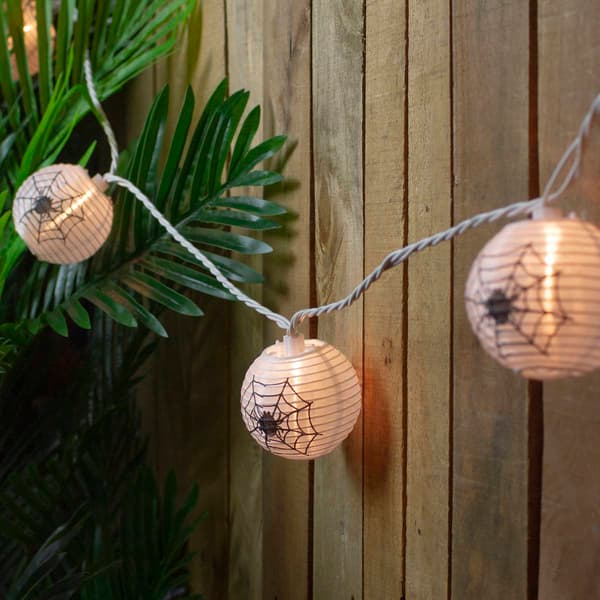 Northlight Seasonal 10ct. Spider Paper Lantern Halloween Lights