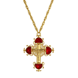 Symbols of Faith Gold Cross Color Crystal Necklace