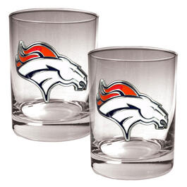 NFL Denver Broncos 2pc. 14oz. Rocks Glass Set