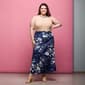 Plus Size 24/7Comfort Apparel Navy Floral A Line Maxi Skirt - image 4