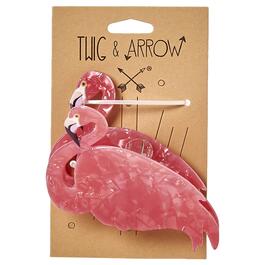 Womens Twig & Arrow Flamingo Claw Clip