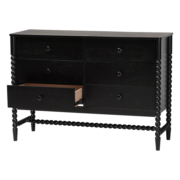 Baxton Studio Brantley Spindle 6-Drawer Dresser