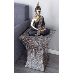 9th & Pike® Multi Geometric Mussel Shells And Wood Accent Table