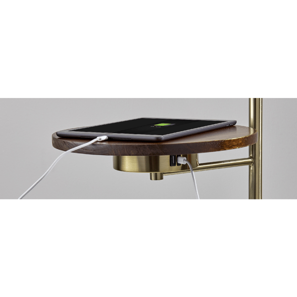 Adesso Joel Wireless Charging Floor Lamp with Metal Shade