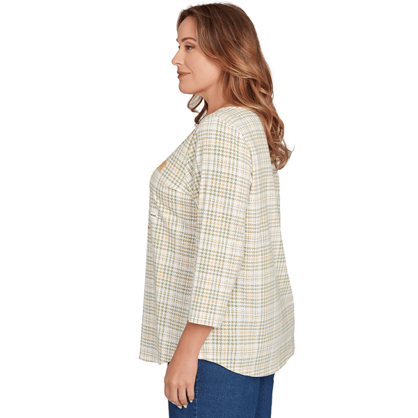 Plus Size Ruby Rd. Must Haves II Autumn Cat Houndstooth Tee