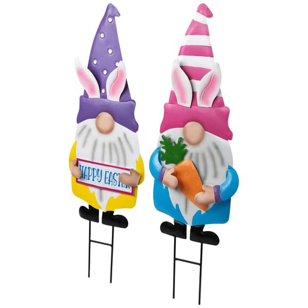 Northlight Seasonal Gnomes Easter Garden Stakes - Set of 2