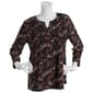 Womens Napa Valley 3/4 Sleeve Floral Paisley Pleat Henley Blouse - image 1