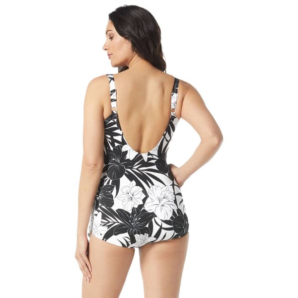 Womens Roxanne Nautical Bloom Sarong One Piece Swimsuit