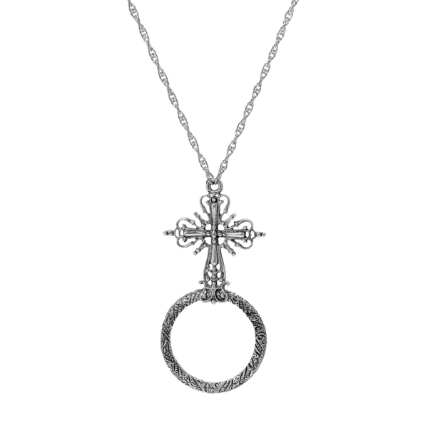 Symbols of Faith Cross Magnifying Glass Necklace - image 