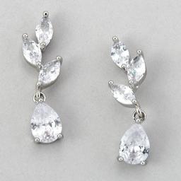 Rosa Rhinestones Floral Teardrop Earrings