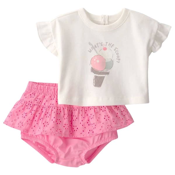 Baby Girl (3-24M) Carter''s(R) What''s the Scoop I Cream Shorts Set