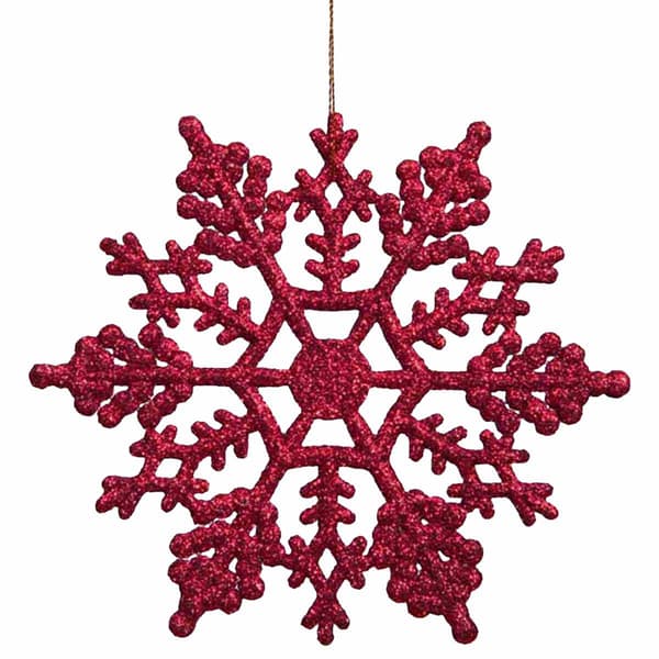Northlight Seasonal 24ct. Berry Pink Glitter Snowflake Ornaments