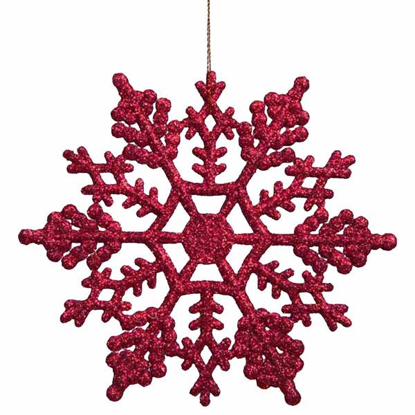 Northlight Seasonal 24ct. Berry Pink Glitter Snowflake Ornaments - image 