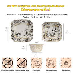 222 Fifth Christmas Lane Electroplate 12pc. Dinnerware Set