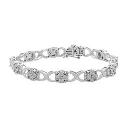 Diamond Classics(tm) 1ctw. Rose Cut Diamond Love Locks Link Bracelet