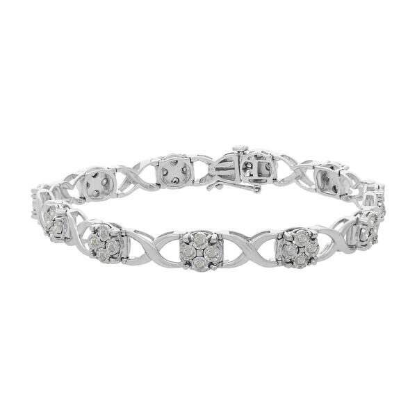 Diamond Classics&#40;tm&#41; 1ctw. Rose Cut Diamond Love Locks Link Bracelet - image 