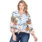 Women''s Ruby Rd. Set Sail Picnic Print Poplin Tied Snap Front Top - image 1