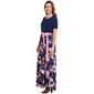 Plus Size Ellen Weaver Solid/Floral Maxi Dress-Navy/Fuchsia - image 3