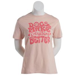 Womens JERZEES Short Sleeve Dogs Make it Everything Better Tee