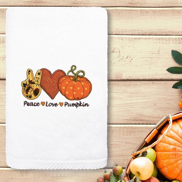 Linum Home Textiles Peace Love Pumpkin Hand Towel