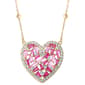 Splendere Gold Plated Sterling Silver Pink CZ Heart Necklace - image 1