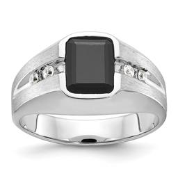 Mens Gentlemens Classics(tm) 14kt. White Gold Square Onyx Ring