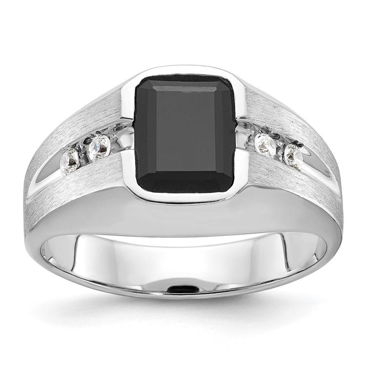 Mens Gentlemens Classics(tm) 14kt. White Gold Square Onyx Ring