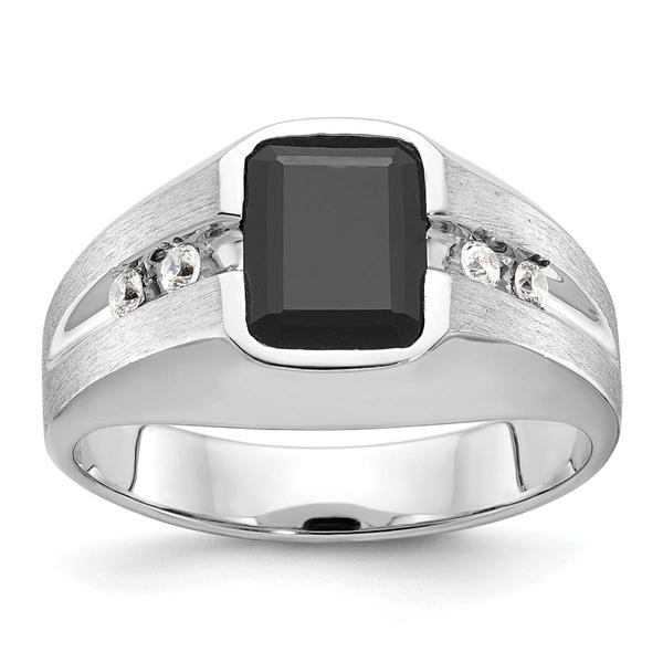 Mens Gentlemens Classics(tm) 14kt. White Gold Square Onyx Ring - image 
