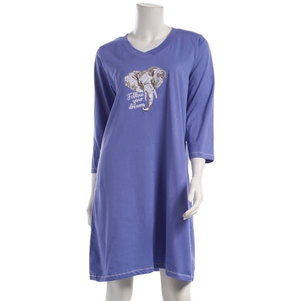 Womens Rene Rofe(R) Follow Your Dreams Embroidered Nightshirt