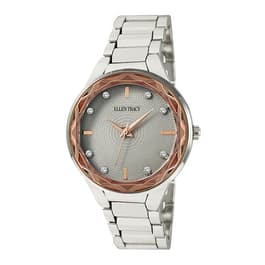 Womens Ellen Tracy Silver Faceted Bezel Watch - ET5313SL